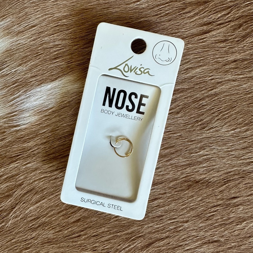 LOVISA Gold Nose Double Hoop